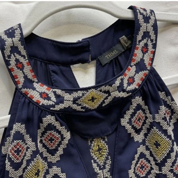 THML Embroidered Navy Maxi Dress - Picture 9 of 13